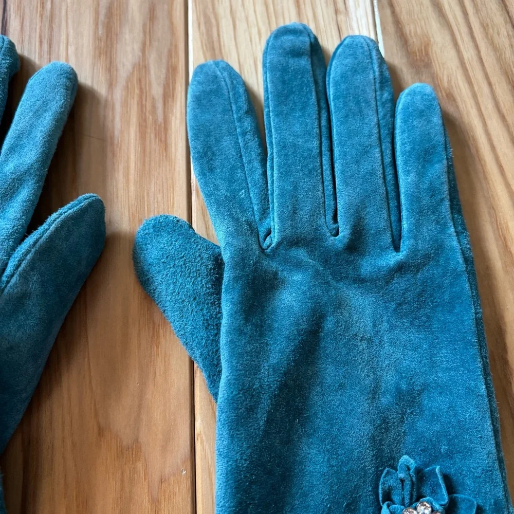 Vintage blue suede